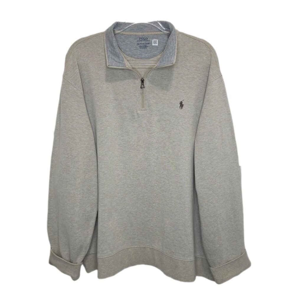 1342 Polo Ralph Lauren Big&Tall 3/4 Zip Collared Pullover Sweatshirt Sz.XXL Tall